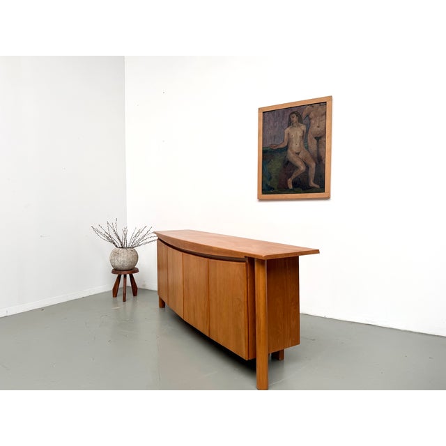 Curved Sideboard in Elm from Maison Regain, 1970 For Sale - Image 11 of 18