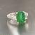 Natural Emerald Sapphire Ring 6.25 14k White Gold 3.49 TCW Certified For Sale - Image 10 of 14