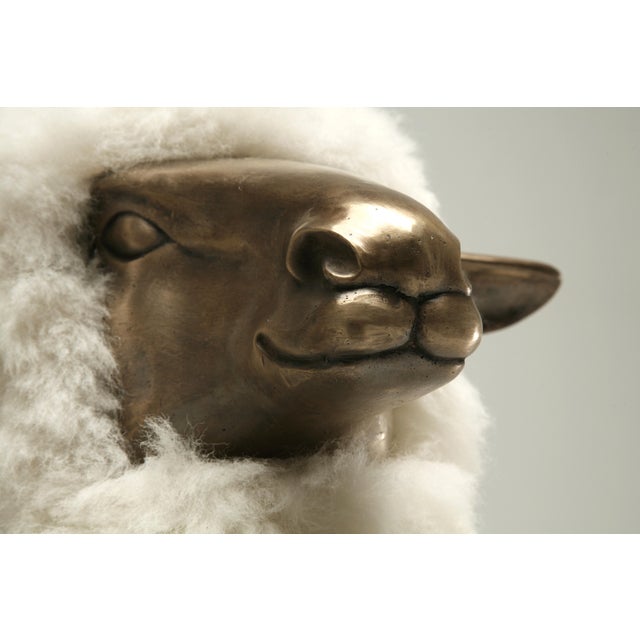 Metal Old Plank Solid Bronze Sheep For Sale - Image 7 of 8