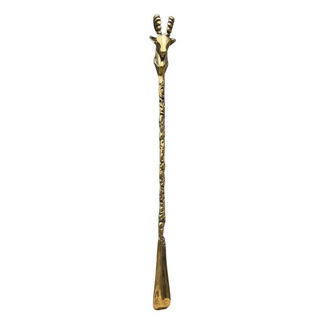 Long Shoehorn With Ibex Head Handle For Sale