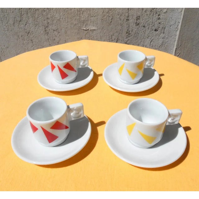 Coffee Cups & Saucers by Arnaldo Pomodoro for IPA, 1990s, Set of 8 For Sale - Image 6 of 6
