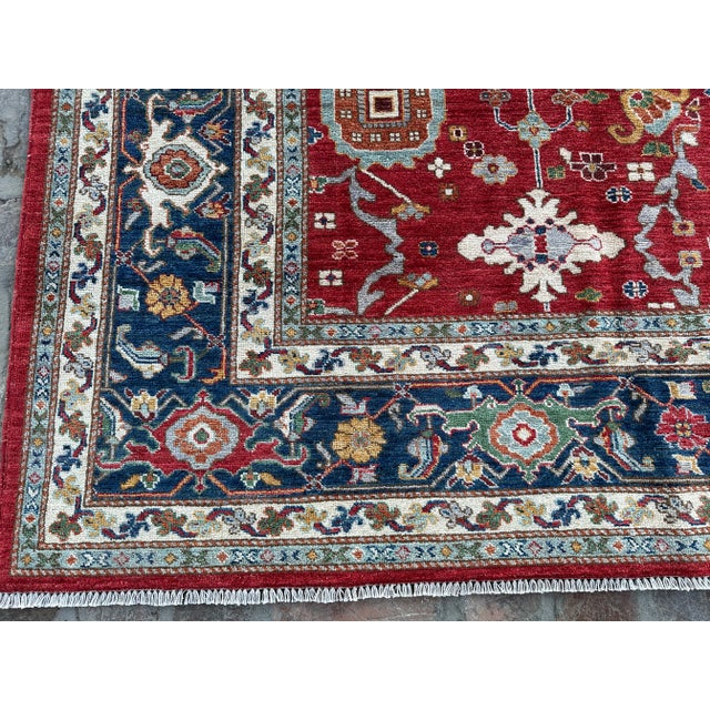 This Luxury traditional hand-knotted Afghan Hazara weave Serapi Oushak rug will make your home look even better. This Rug...