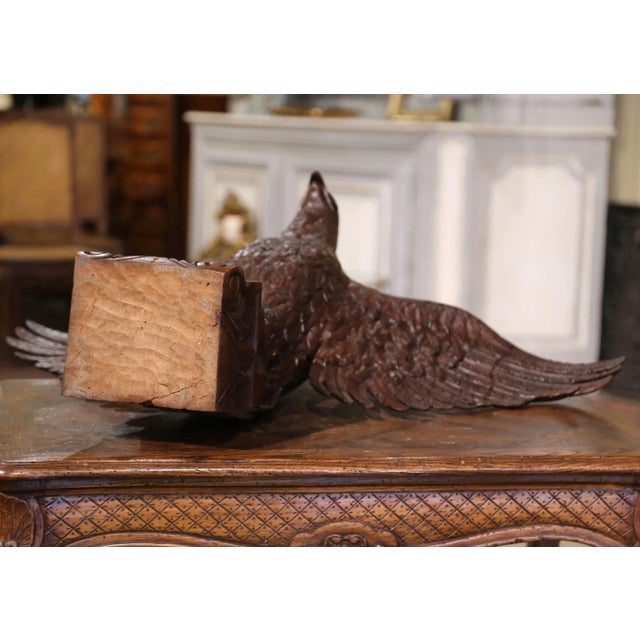 Early 19th Century French Carved Oak Imperial Eagle Sculpture For Sale - Image 11 of 12