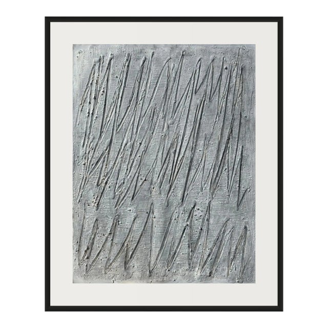 "Writing (20)" Framed Neutral Palette Oil Painting For Sale