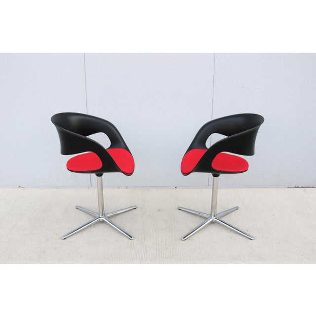 Contemporary Minimalist Pearson Lloyd for Coalesse Lox Swivel Chairs - A Pair For Sale - Image 11 of 18