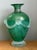 Vintage Green Art Glass Vase With Relief Faces For Sale - Image 9 of 12
