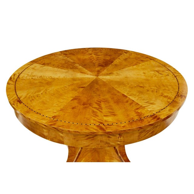 1920s Scandinavian Art Deco Inlaid Birch Center Table, 1920 For Sale - Image 5 of 10