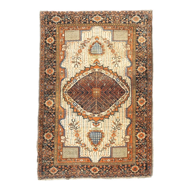 Late 18th Century Antique Persian Farahan Sarouk Rug 3'4'' x 4'11'' For Sale