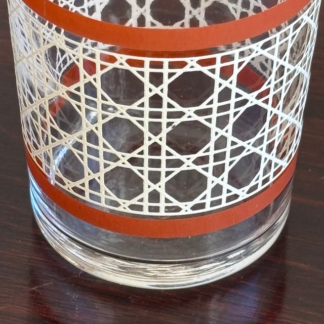 Small Mid-20th Century Woven Cane Pattern Tumblers — Set of 8 For Sale - Image 12 of 17