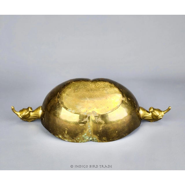 Vintage Brass Bowl With Unicorn Handles For Sale In Greenville, SC - Image 6 of 6