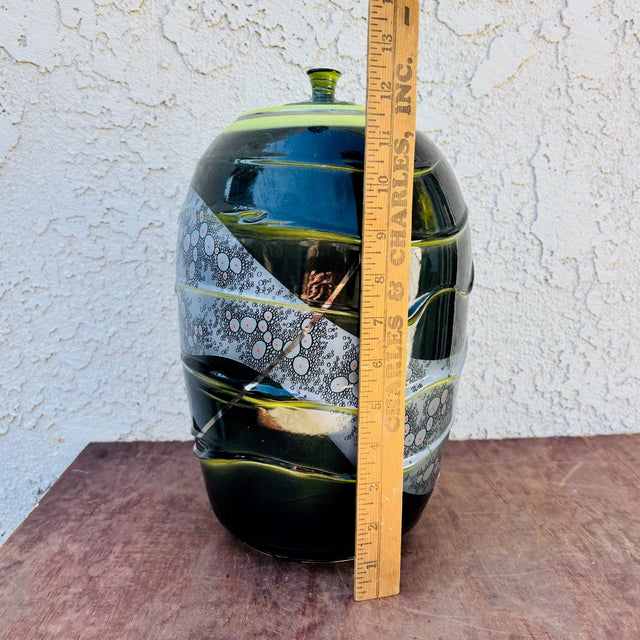 Late 20th Century Large Adrian Sandstrom Ceramic Pottery Jar With Lid For Sale - Image 13 of 16