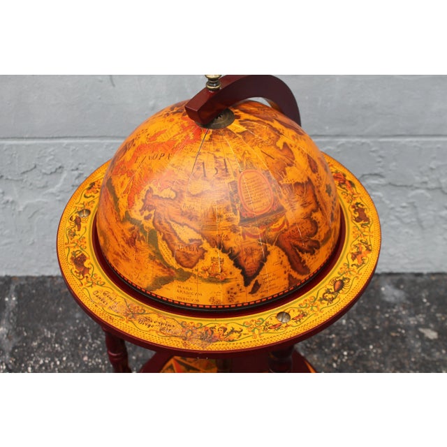 Mid-Century Modern 1970's Mid Century Modern World Globe/ Dry Bar For Sale - Image 3 of 12