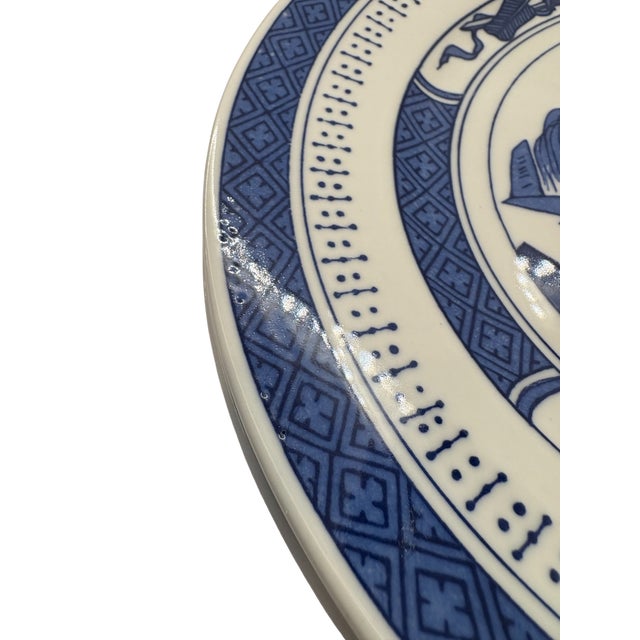 Mid 20th Century Imperial Standard China Blue and White Chinoiserie Plates — Set of 8 For Sale - Image 14 of 17