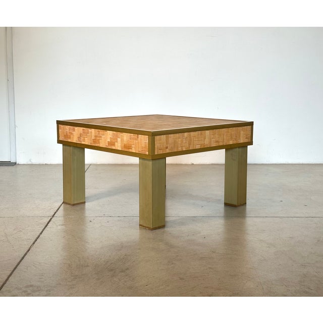 Square Brass and Bamboo Coffee Table, 1970s For Sale - Image 10 of 10