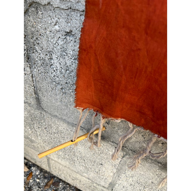 Textile Large Hand-Painted Tribal African Wall Hanging Tapestry For Sale - Image 7 of 15