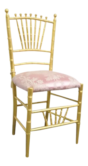Victorian Faux Bamboo Gold Gilt Side Chair