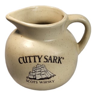 1970s Cutty Sark Scottish Transferware Squat Pitcher For Sale