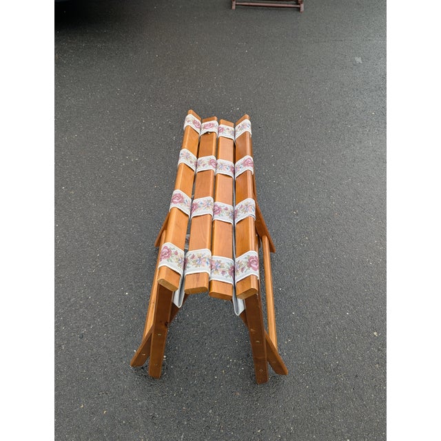 Wood 1960s Vintage Scheibe Style Folding Wooden Luggage Rack Set of 2 For Sale - Image 7 of 9