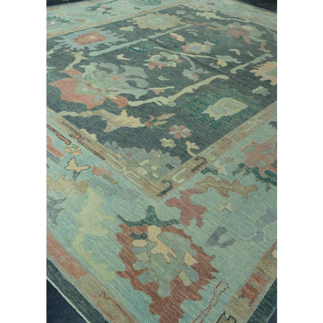 Early 21st Century Turkish Oushak Rug 12'2" x 14'9" #19203 For Sale - Image 5 of 8