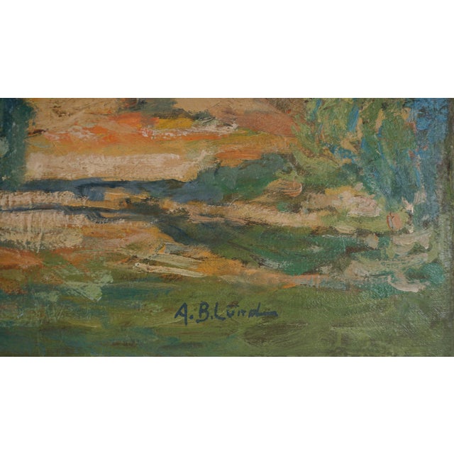 Early 20th Century Original Southern California Landscape -- Eucalyptus Grove by Andrew Boardo Lund For Sale - Image 4 of 5