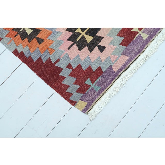 1960s Vintage Turkish Antalya Kilim Flatweave Rug For Sale - Image 5 of 11