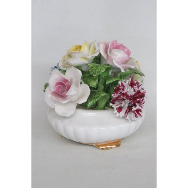 English Hall Brothers Radnor Staffordshire England Fine Bone China Floral Basket 5070b For Sale - Image 3 of 18