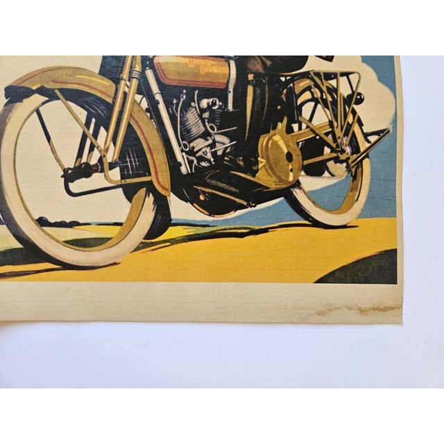 Art Deco Harley Davidson Motorcycle Advertising Poster, 1930s For Sale - Image 6 of 9