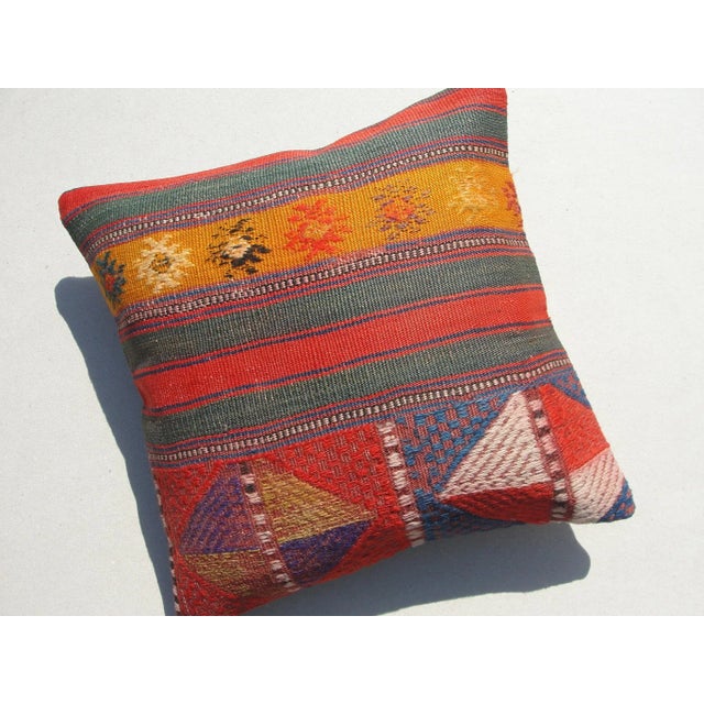 Art Deco 1970s Turkish Kilim Pillow Cover For Sale - Image 3 of 8