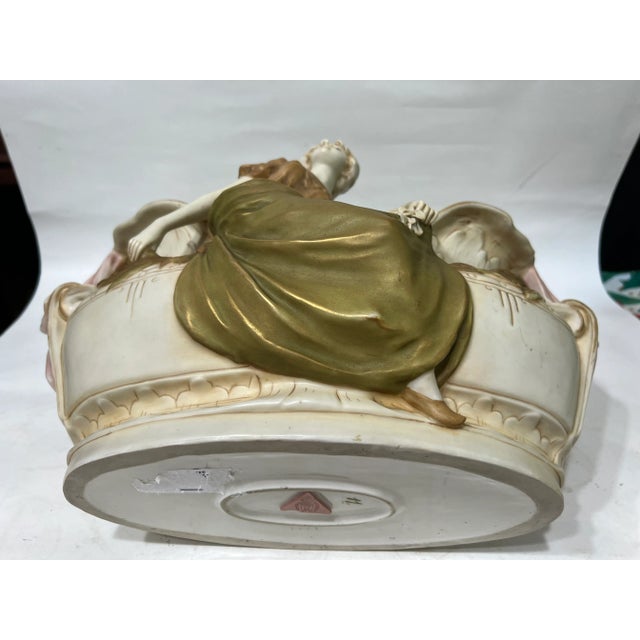 Early 20th CenturyM Czech Royal Dux Bohemian Carved Porcelain Woman Sculpture For Sale - Image 10 of 12