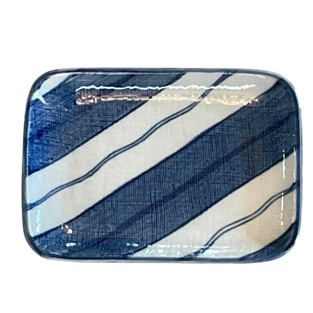1980s Japanese Blue & White Ceramic Sushi Snack Plates, Made in Japan for Takahashi For Sale - Image 4 of 9