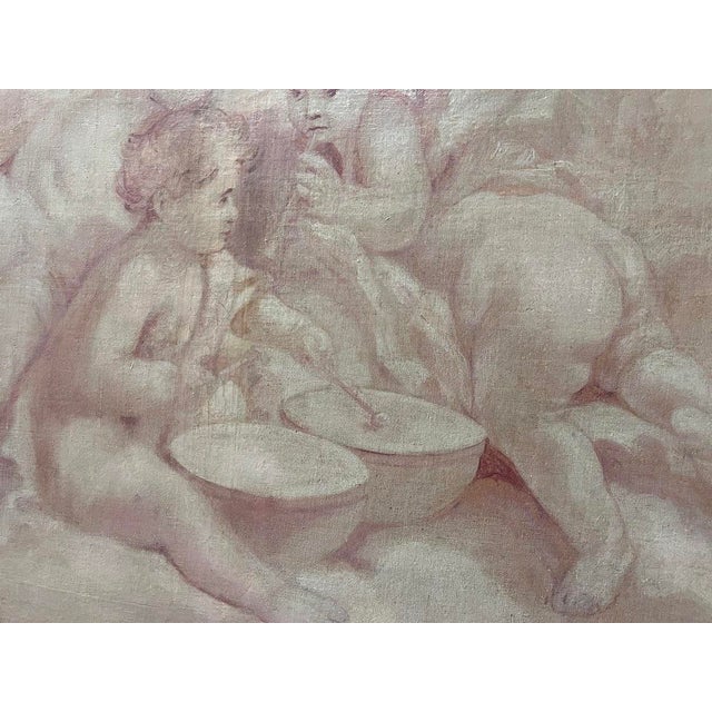 Putti, 19th Century, Oil Paintings on Canvas, Set of 2 For Sale - Image 14 of 18
