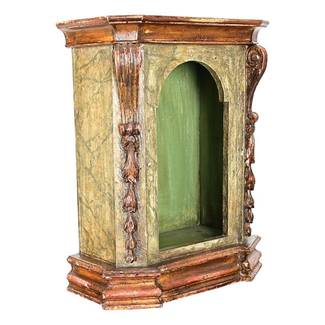 Portuguese 18th Century Polychrome Parcel Gilt Altar For Sale