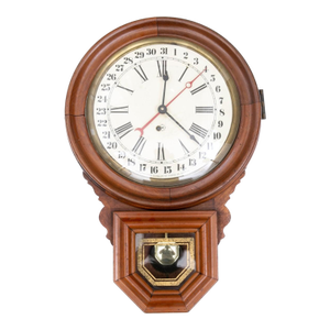 Antique Ingraham Dew Drop Calendar Wall Clock