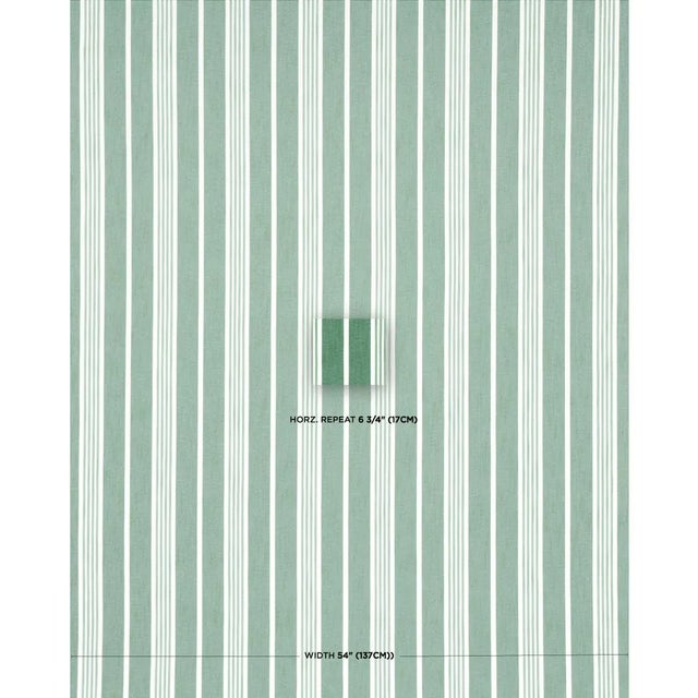 Smart and sturdy, Hampton Stripe Indoor/Outdoor in emerald is a wonderfully versatile fabric designed by Mary McDonald....
