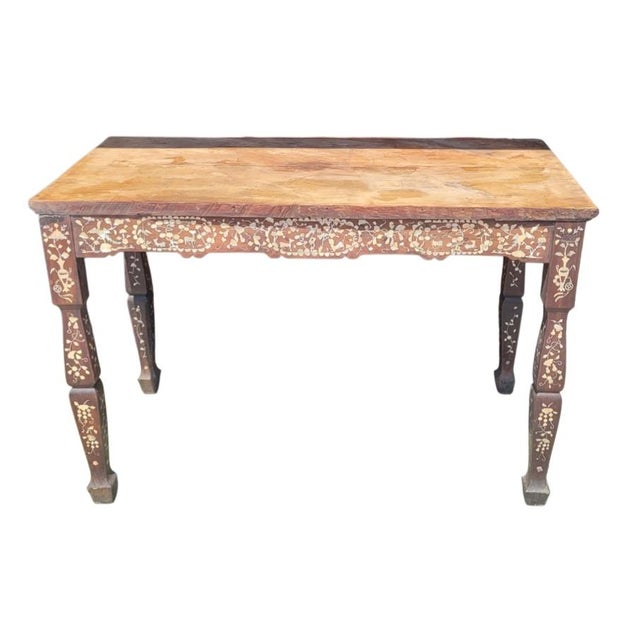 Greige Rare 19th Century Chinese Inlaid Table For Sale - Image 8 of 11