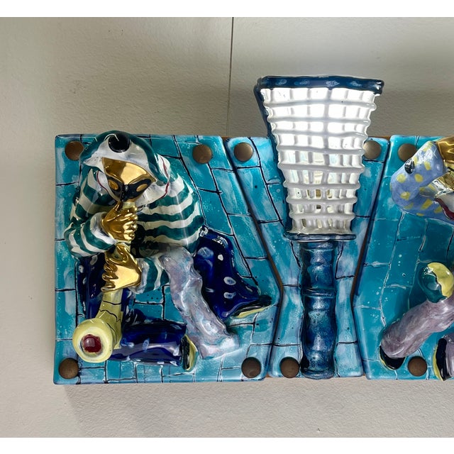 Panel with 7 Tiles and Lights in Ceramic from San Polo, Italy, 1950s For Sale - Image 9 of 17