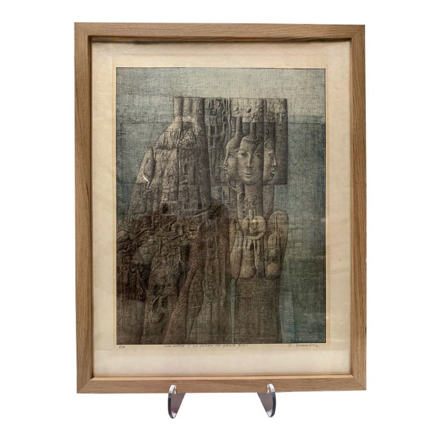 Zdravko Dučmelić Original Print Artist Proof "Tres Rostros" Argentine Surrealist For Sale