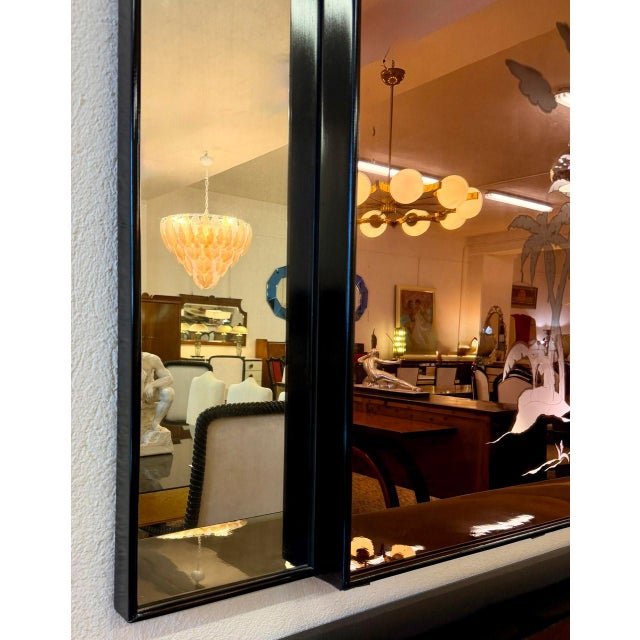 Large Italian Pink Backlit and Etched Mirror attributed to Brusotti, 1940s For Sale - Image 3 of 6