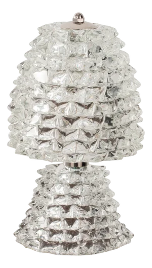 Rostrato Murano Glass Table Lamp in Pure Clear Color, Italy