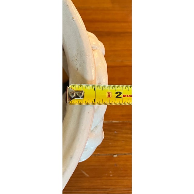 1930s American Art Pottery White Barrel Form Flower Pot Planter or Jardiniere For Sale - Image 5 of 12