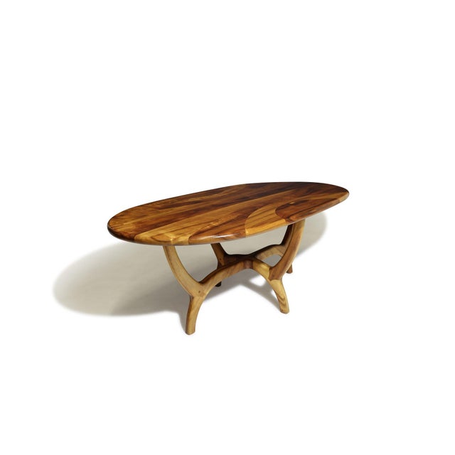 Mid-Century Modern Mid 20th Century Handcrafted Solid Koa Wood Dining Table – Studio Craft Design For Sale - Image 3 of 12