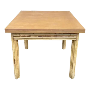 1960s Bamboo & Wood Game or Dining Table