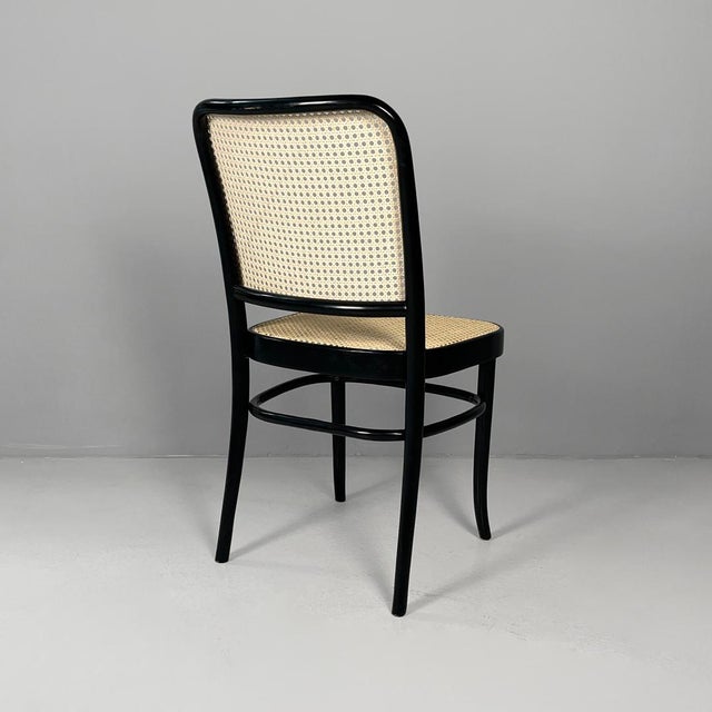 Italian Modern Chair in Straw and Black Wood, 1980s For Sale - Image 4 of 11