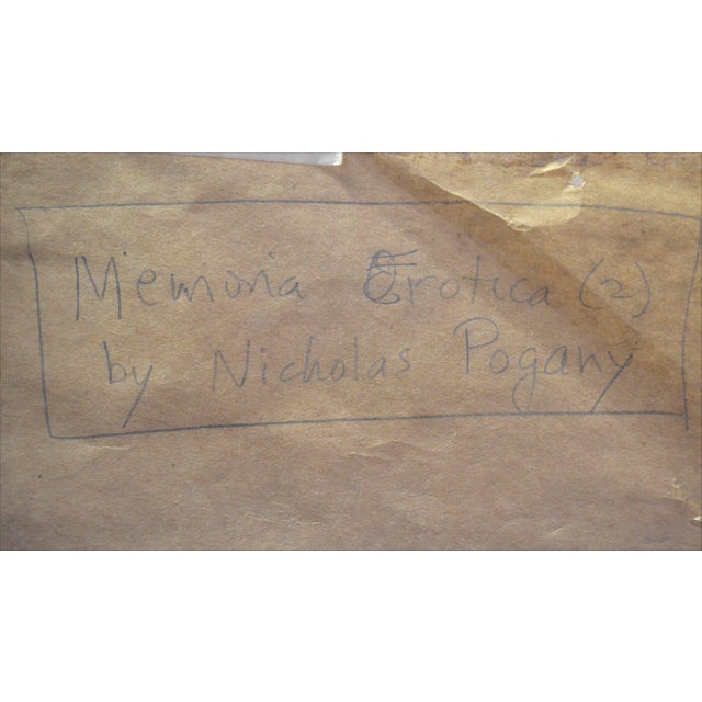 Drawing/Sketching Materials "Memoria Erotica" Abstract Lithograph, Signed, 20th Century, Unframed by Nicholas Pogany For Sale - Image 7 of 7