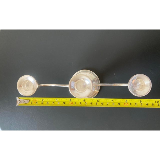 Early 20th Century Towle Sterling Silver Three Arm Candelabra Candle Holders For Sale - Image 9 of 12