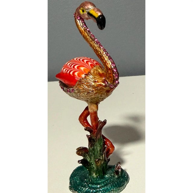 Rare 2006 Fitz And Floyd Guild Collection Jeweled Flamingo With Box This breathtaking hand-enameled Flamingo is a premier...