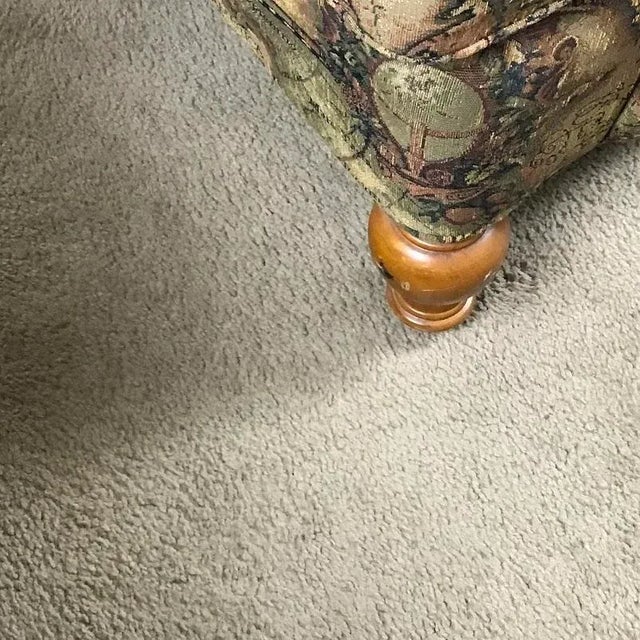 Late 20th Century Global World Map Tapestry Armchair With Matching Ottoman For Sale - Image 11 of 11