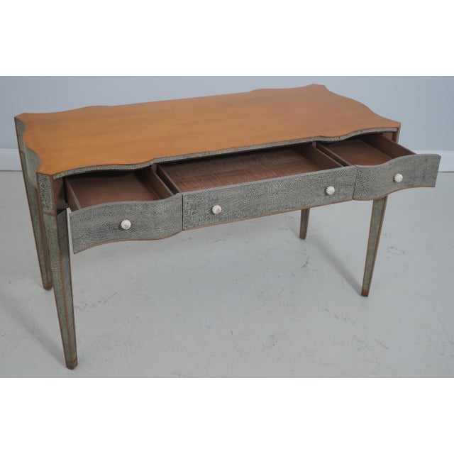 Hollywood Regency Theodore Alexander Hollywood Regency Snake Skin Desk For Sale - Image 3 of 18