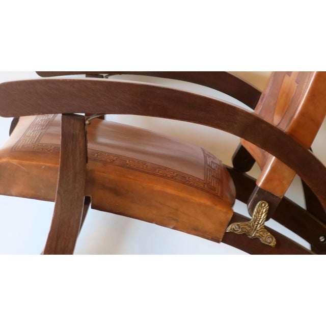 Tihuanaco Teak and Tooled Leather Folding Chair by Angel I. Pazmino for Muebles de Estilo, Ecuador, 1970s For Sale - Image 9 of 18