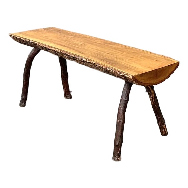 Vintage Split Log Bench For Sale